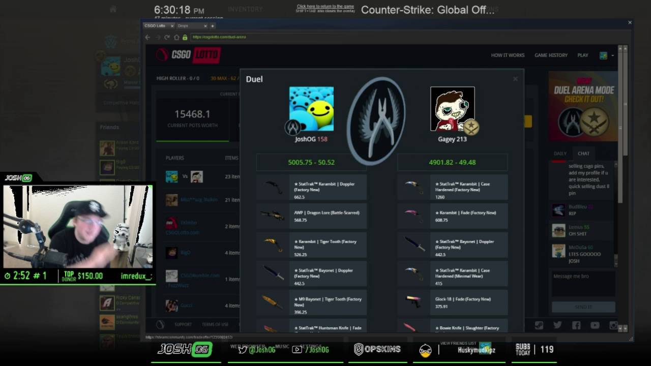JoshOG BETS $5000 ON CSGOLOTTO! DID HE WIN?