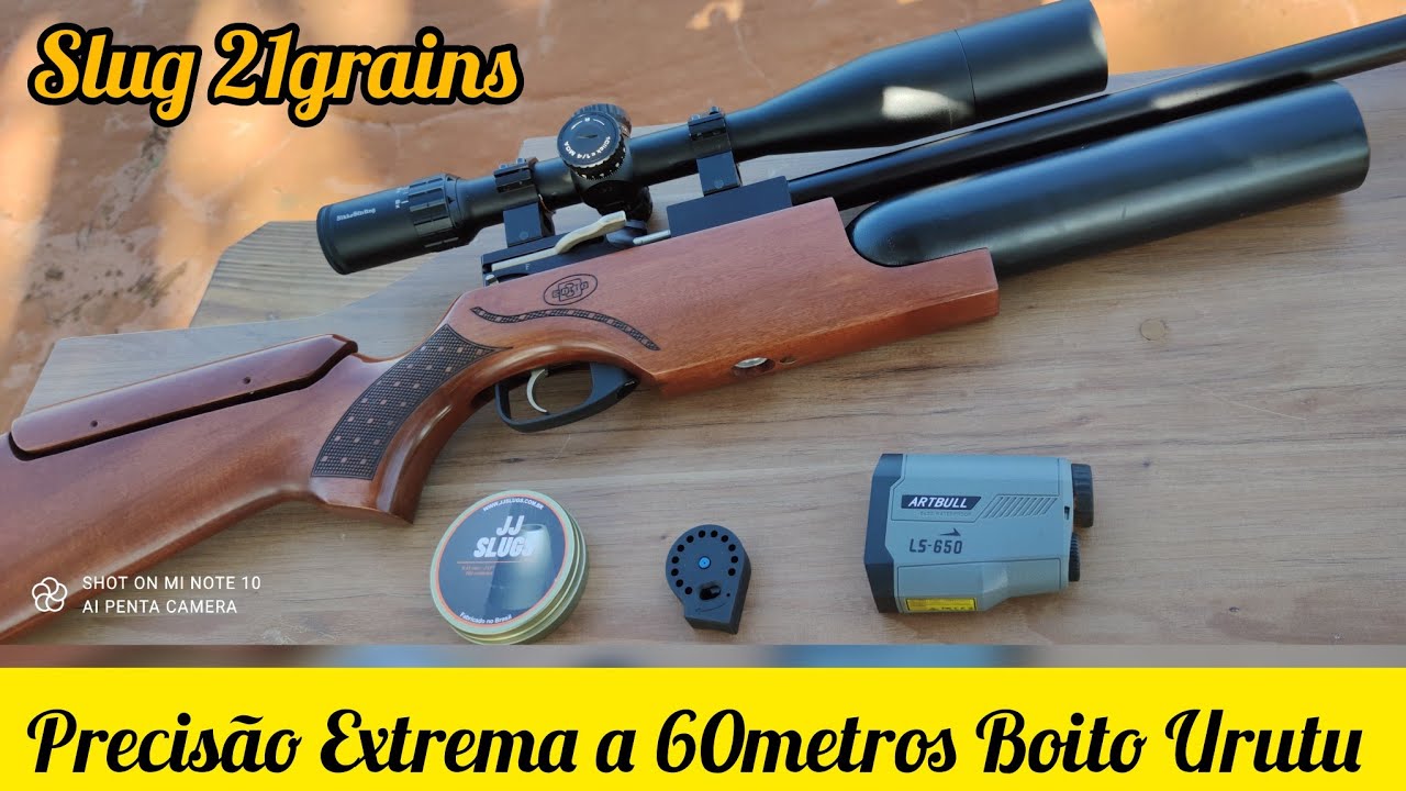 Precisão Extrema a 60 Metros com PCP Boito Urutu Cal. 22 e Slug de 21 Grains!