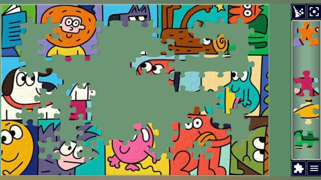 Joyful Cartoon Character Grid😁💥🎉🧩Funky jigsaw puzzle 🧩//@jigsawart4512 