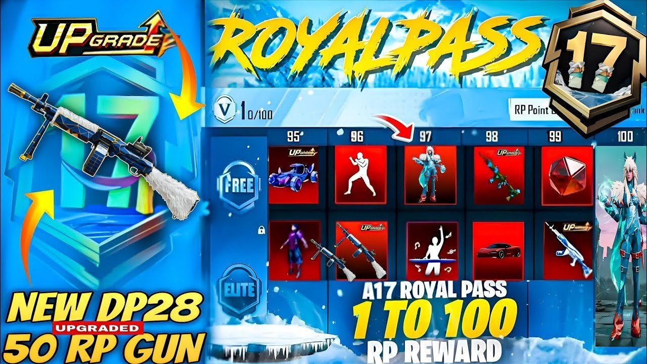 😲Bgmi A17 Royal Pass Rewards | A17 Royal Pass 1 To 100 Rewards 