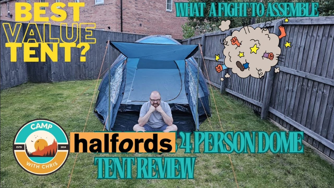 Halfords 4 Person Dome Tent Assembly & Review | Best value tent around