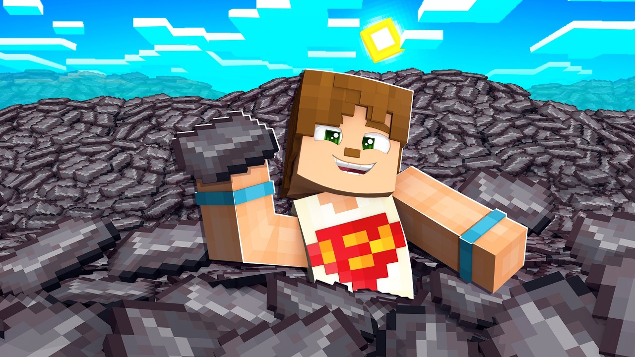 Minecraft ama 1,000,000 NETHERİTE topladım!