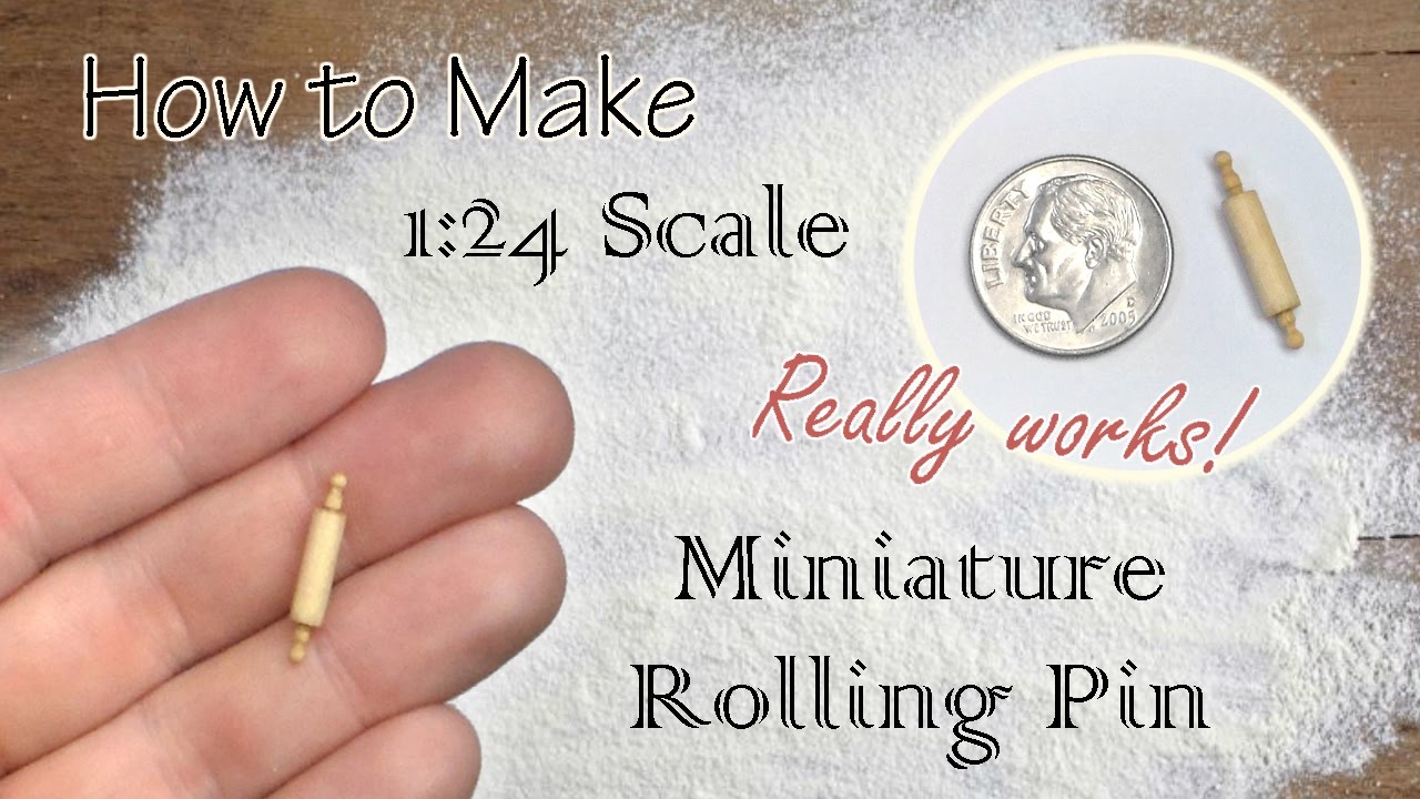 Miniature Rolling Pin Tutorial (actually works!) | Dollhouse | How to Make 1:24 Scale DIY