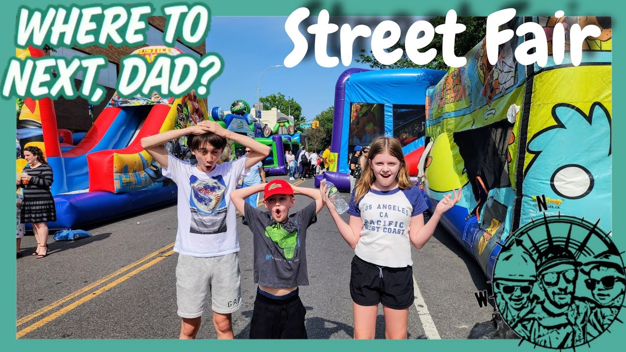 🧭 Kids Enjoy Bouncy Castles at Local Street Fair | Family Fun Day