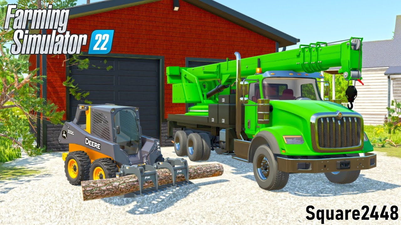 Tree Falls On Garage! | NEW CRANE | Tree Services | Farming Simulator 22