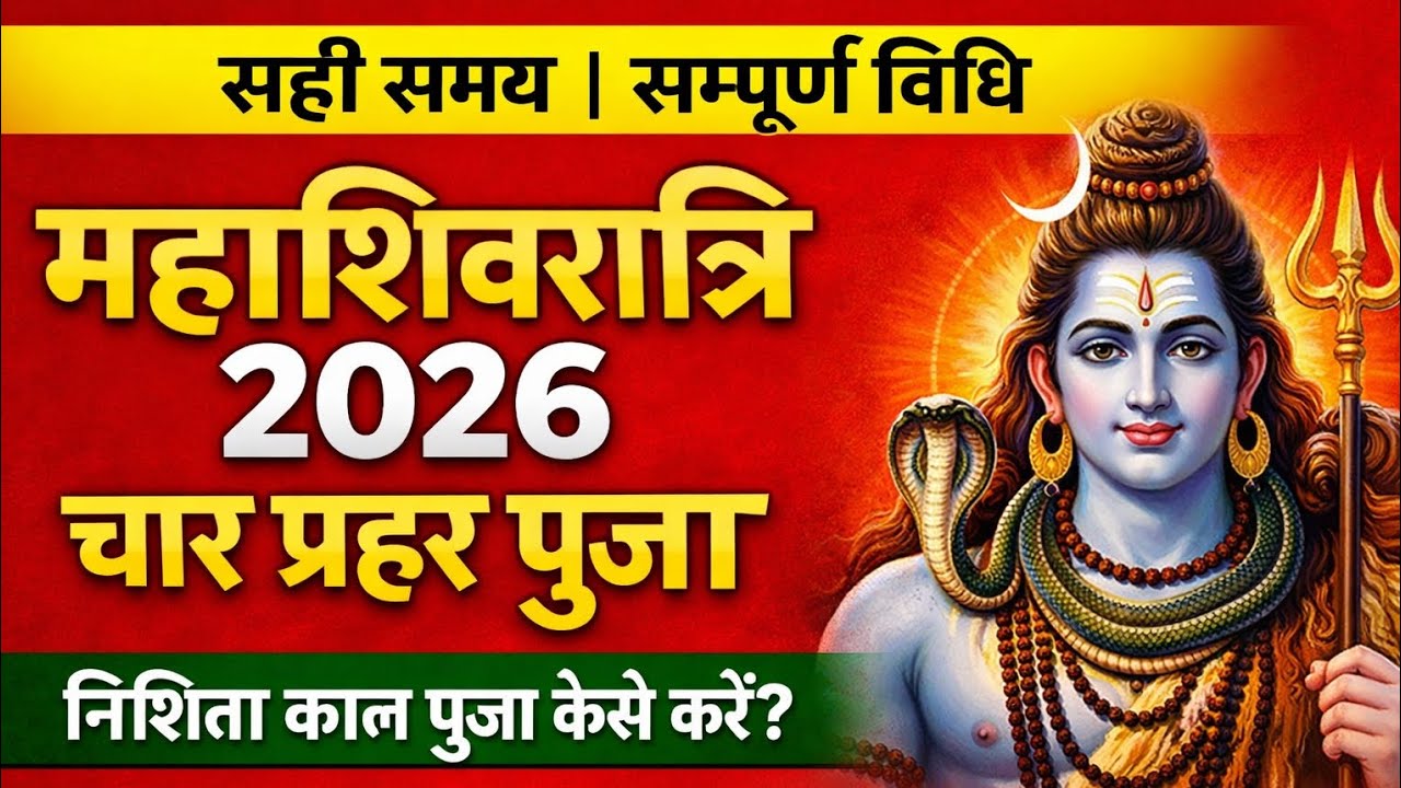 महा शिवरात्रि 2026 पूजा विधि | चारों प्रहर पूजा कैसे करें | सही समय | Shivratri Puja Vidhi
