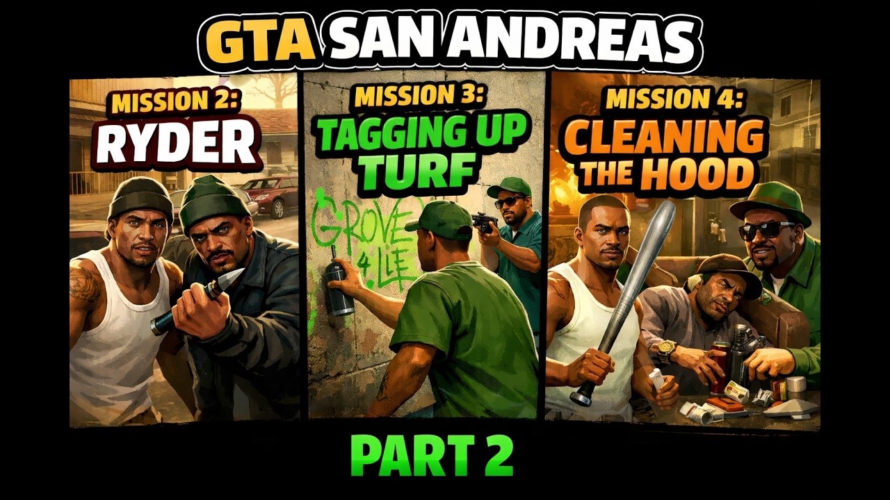 GTA San Andreas Part 2 – Ryder, Tagging Up Turf & Cleaning The Hood!