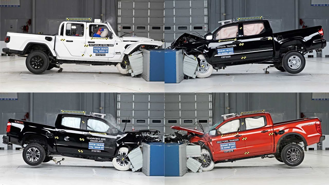 5 Small Pickups CRASH TEST | Tacoma, Colorado, Frontier, Ranger & Gladiator