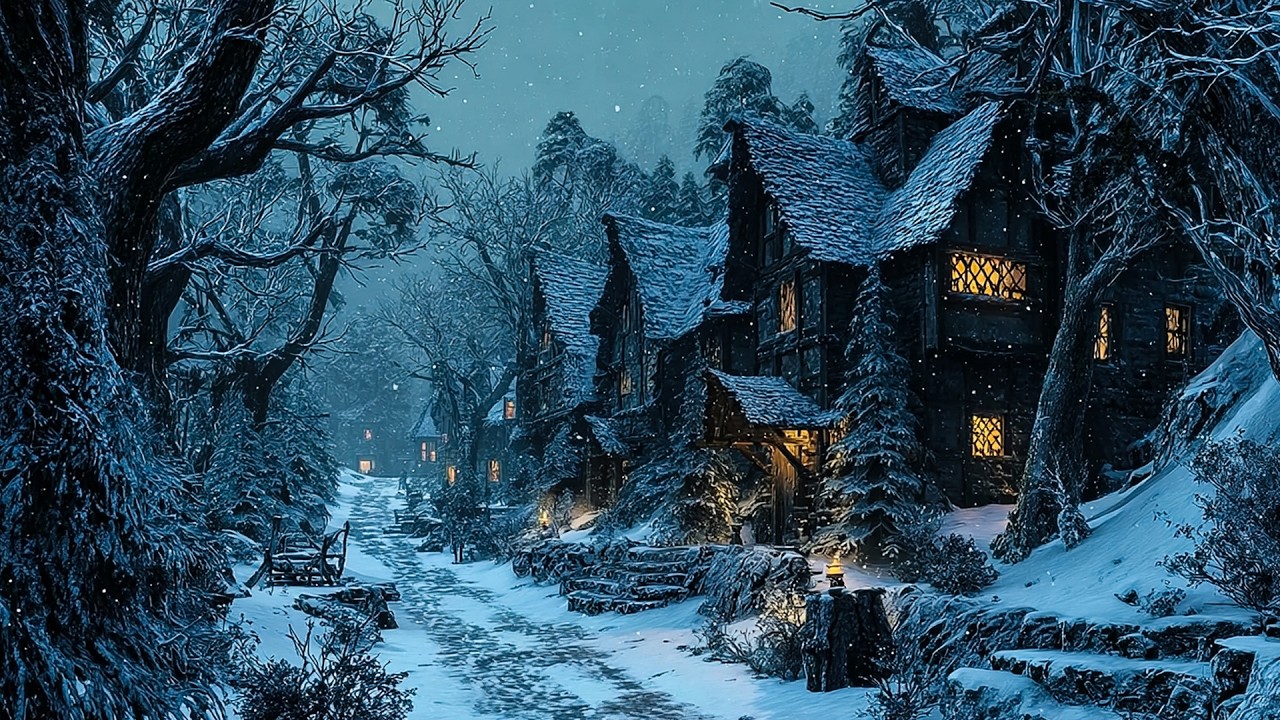Ancient Oak Forest in Winter Twilight | Medieval Fantasy Music for Deep Relaxation