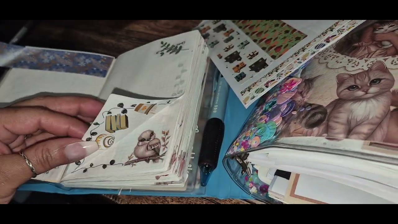 Journaling: Sorting Sticker Stash*  Therapeutic Stickering  & Flip Thru #hobonichi 