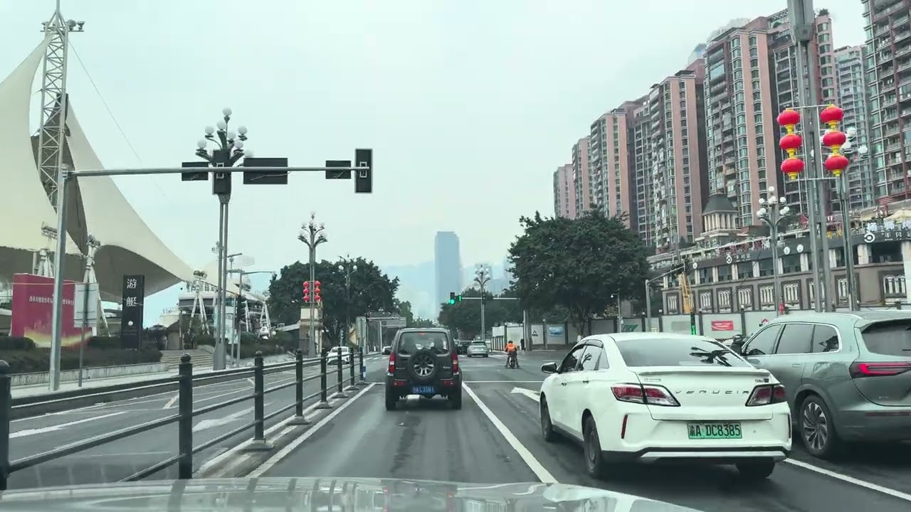 [4K] Chongqing Driving Tour | 重庆沉浸式驾驶：菜园坝大桥到南滨路 纯净车流原声 [No Music] #cyberpunk#china