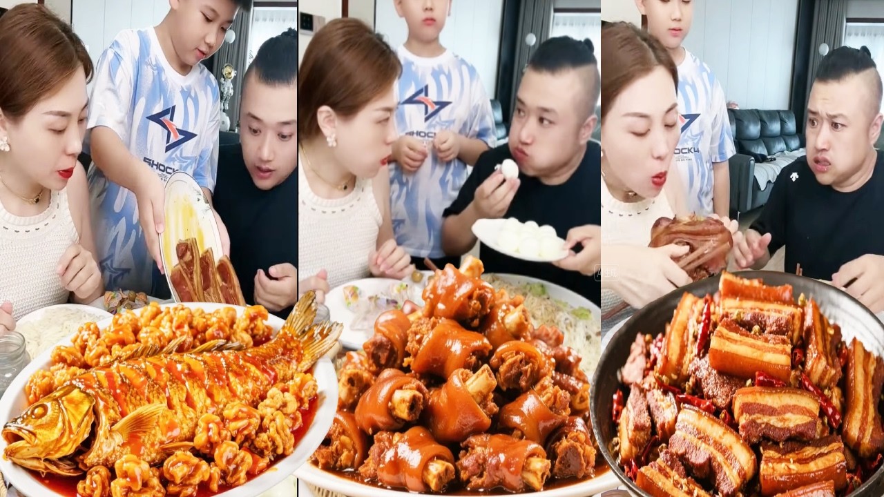 蠢老公笑我今天要饿肚子了,当我拿出大肘子和烤鱼,他直接急哭了!［宝哥宝嫂爱美食］