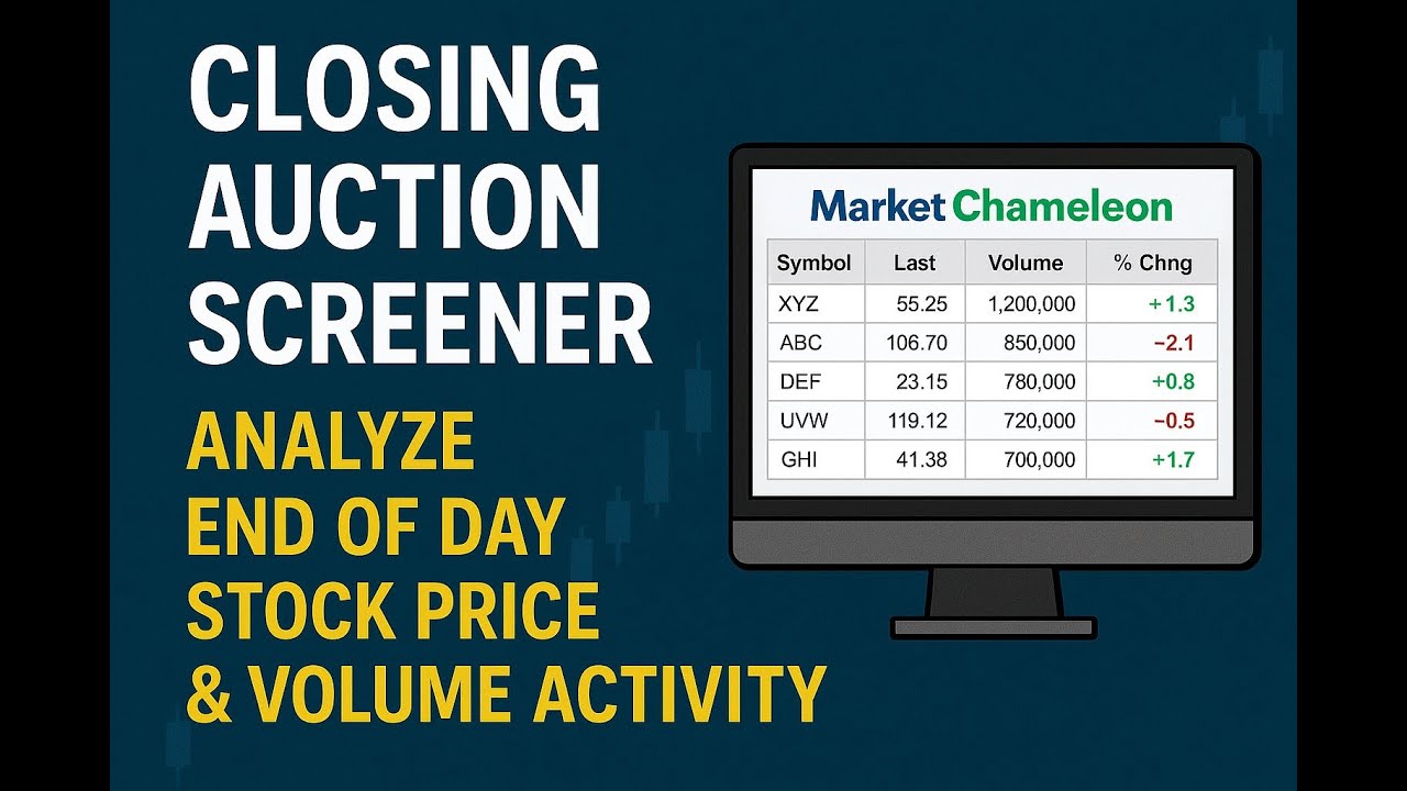 Closing Auction Screener  Analyze End of Day Stock Price & Volume Activity