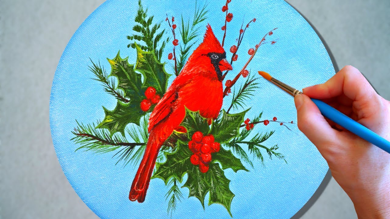 How to Paint a Cardinal | Acrylic Painting Tutorial
