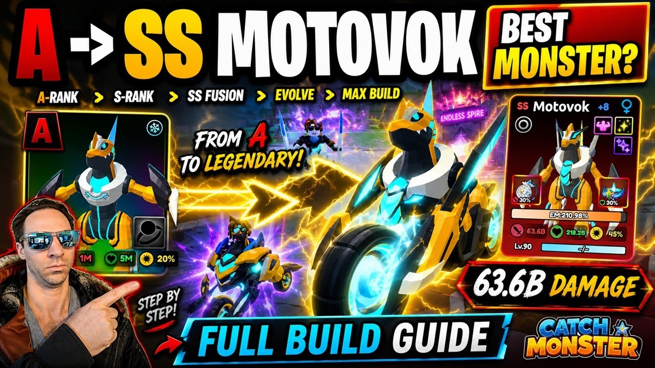 A-Rank MechaVolt to SS Motovok! Best Monster Full Build Guide | Catch A Monster Roblox