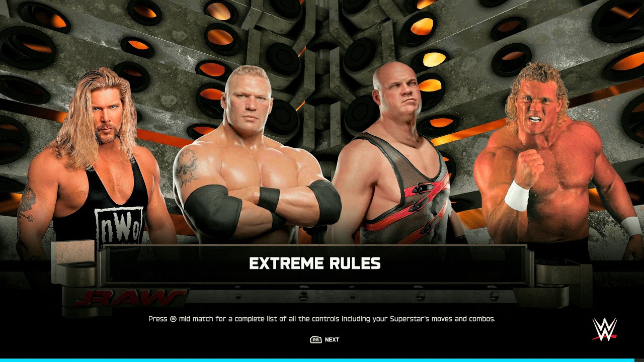 WWE 2K25 Nash vs. Lesnar vs. Kane vs. Sid Fatal Four Way Chaos