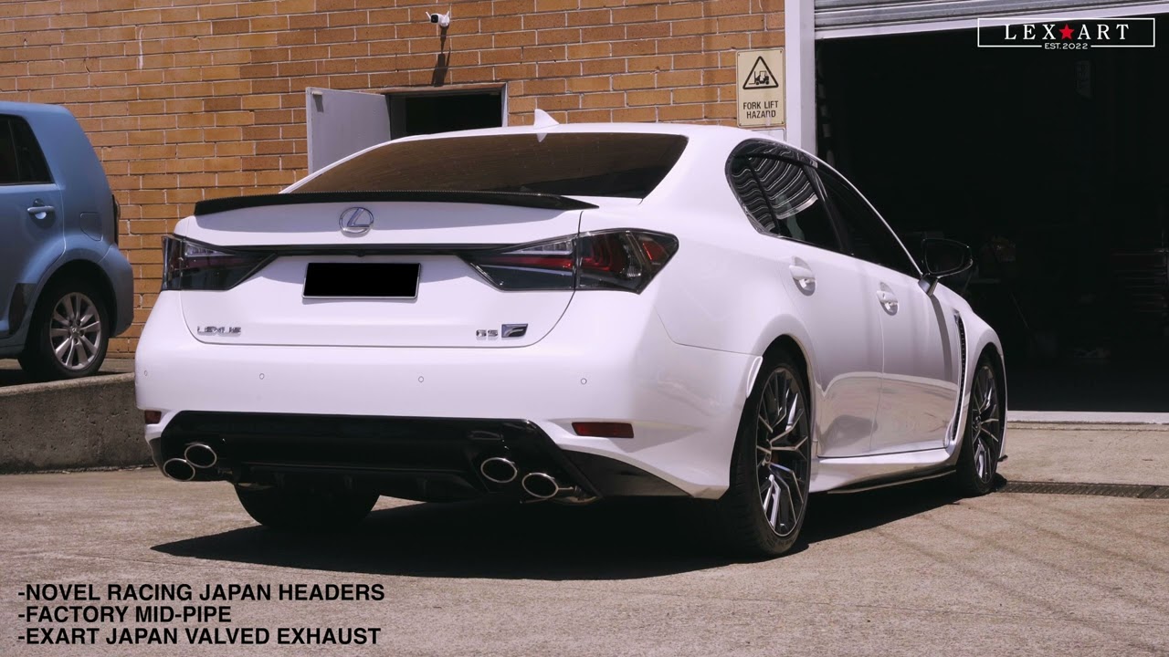 LEXUS GSF Exart valved Rear muffler with Novel Racing EL headers + OEM Mid pipe