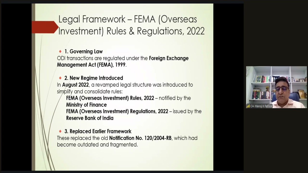 Webinar on “FEMA: Compliances under ODI”