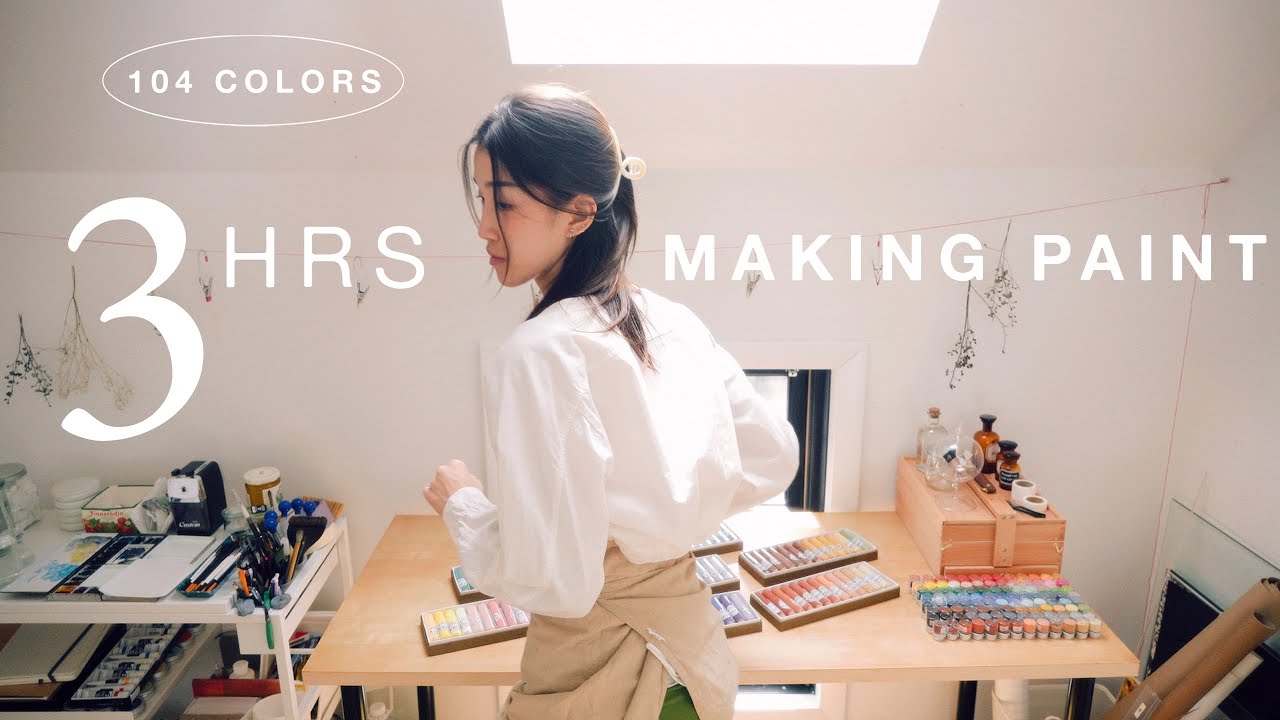 MAKING PAINT: 104 COLORS (3 hours of art asmr)
