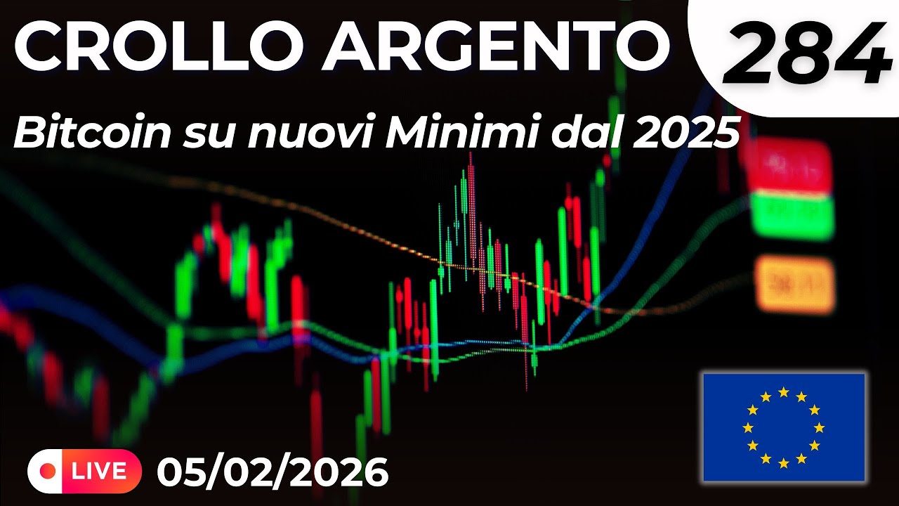 Crollo Argento -20%. Bitcoin nuovi Minimi dal 2025 - Ep. 284 Trading & Mercati Europa
