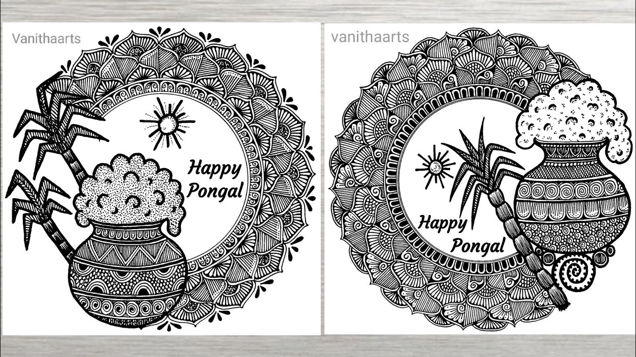 Pongal Special Mandala Art | How to draw Mandala for Beginners #vanithaarts #pongal #mandalaart