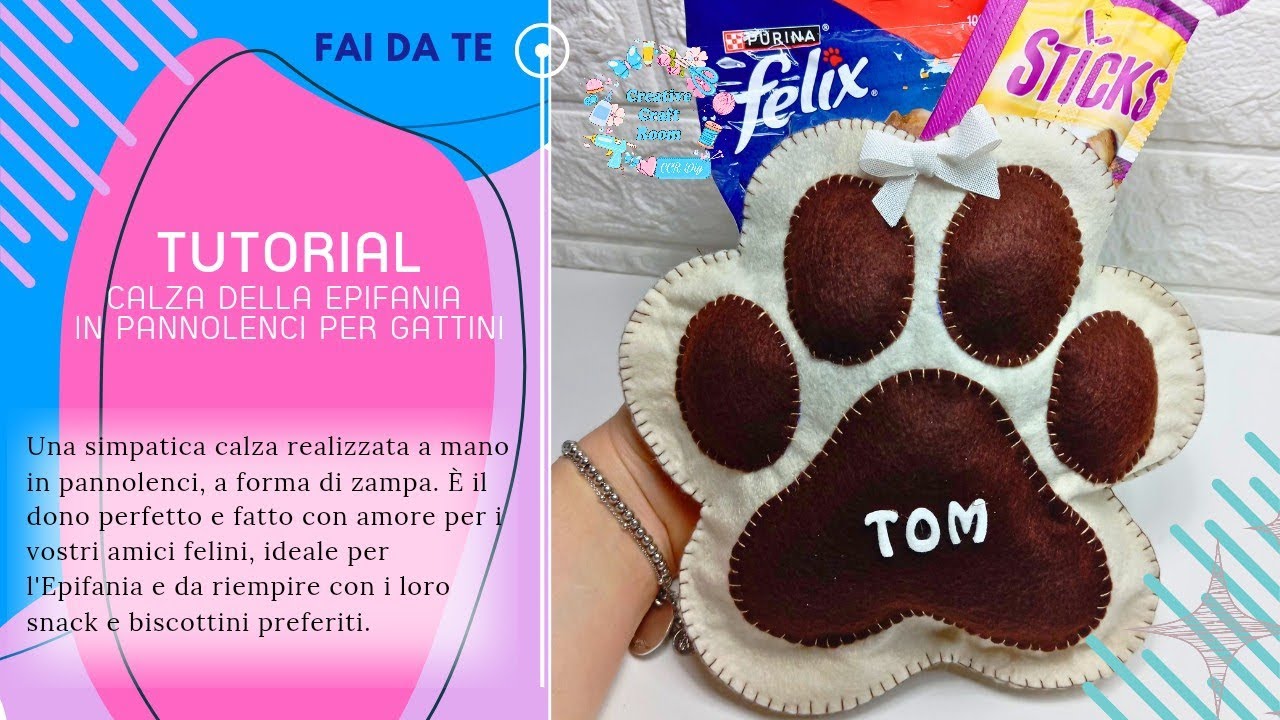 Tutorial: CALZA DELLA EPIFANIA IN PANNOLENCI PER GATTINI #shortvideo #feltro #pannolenci #calza 