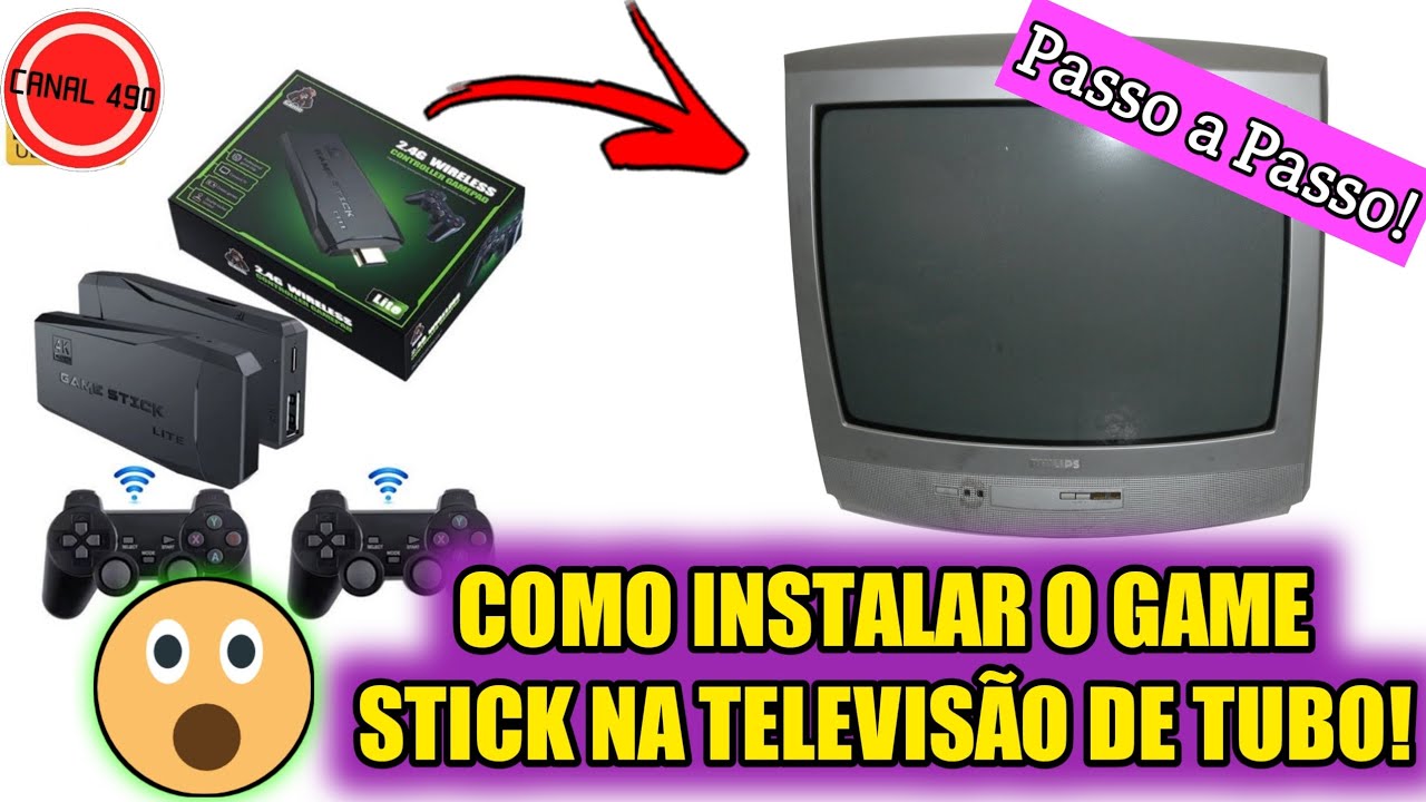 COMO INSTALAR O GAME STICK 4K NA TV DE TUBO!