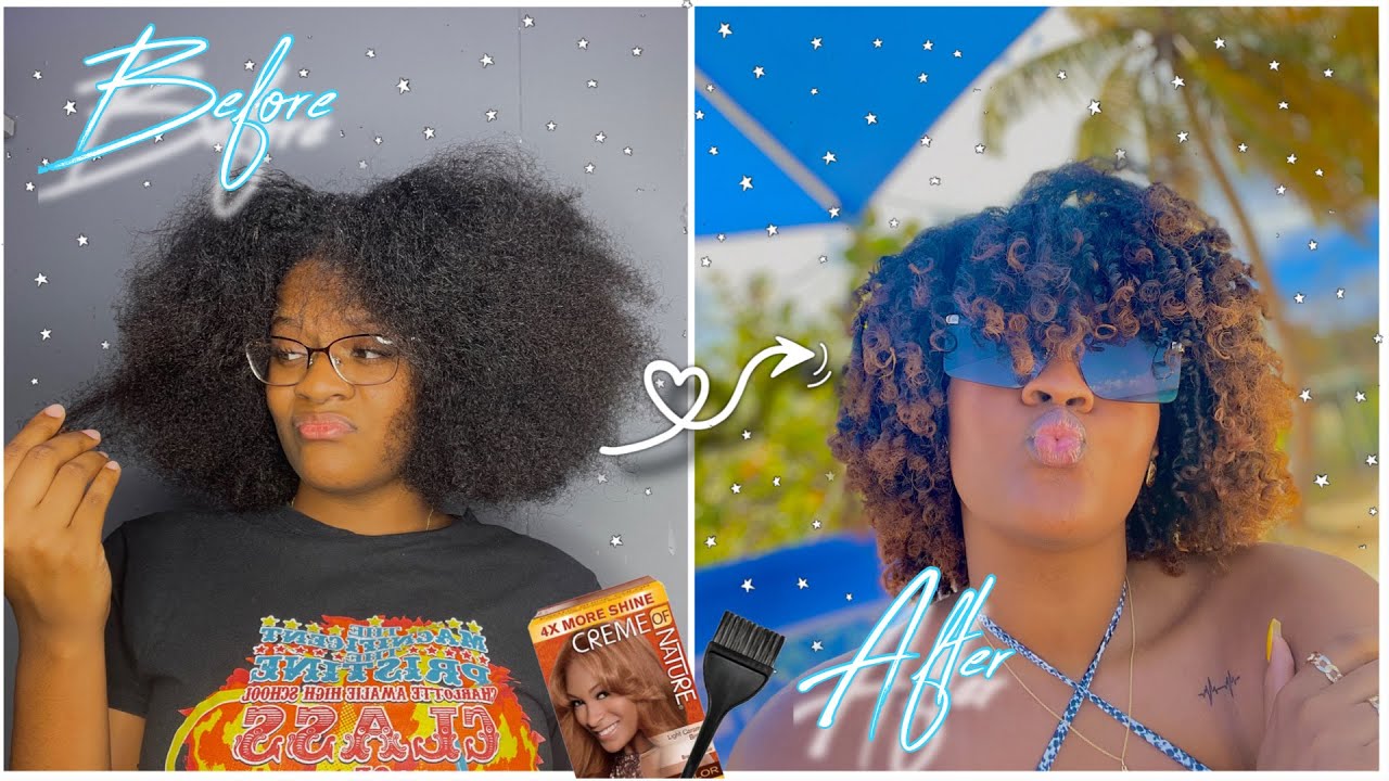 Watch Me Dye My Natural Hair Ends Honey Blond | Creme of Nature