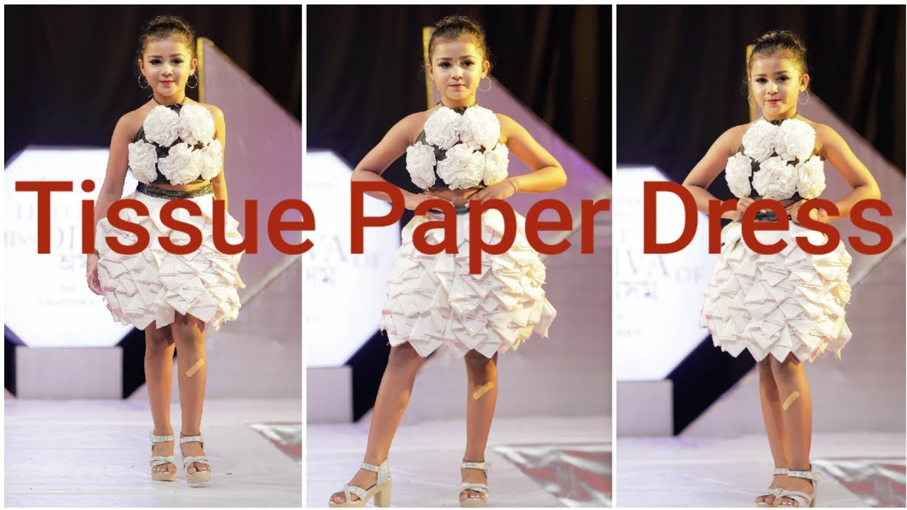 Tissue Paper Dress || Dress From Waste Material ||