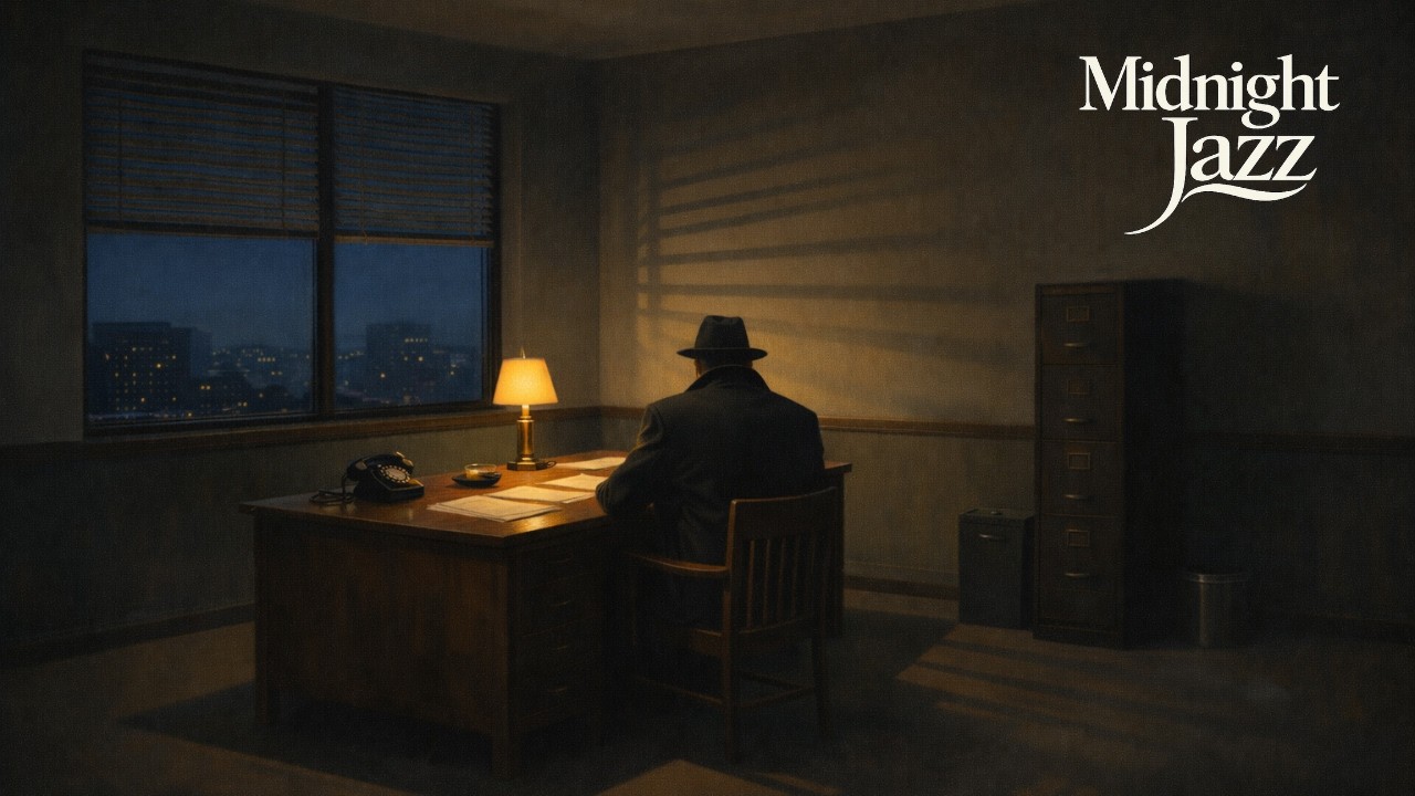 Smoky Tenor Sax in an Empty Office | Late Night Noir Jazz for Deep Focus