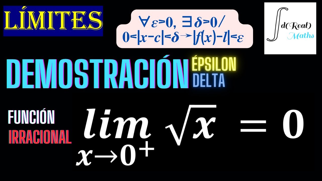 Demostración de límite de función con raíz utilizando la definición formal #límites #cálculo