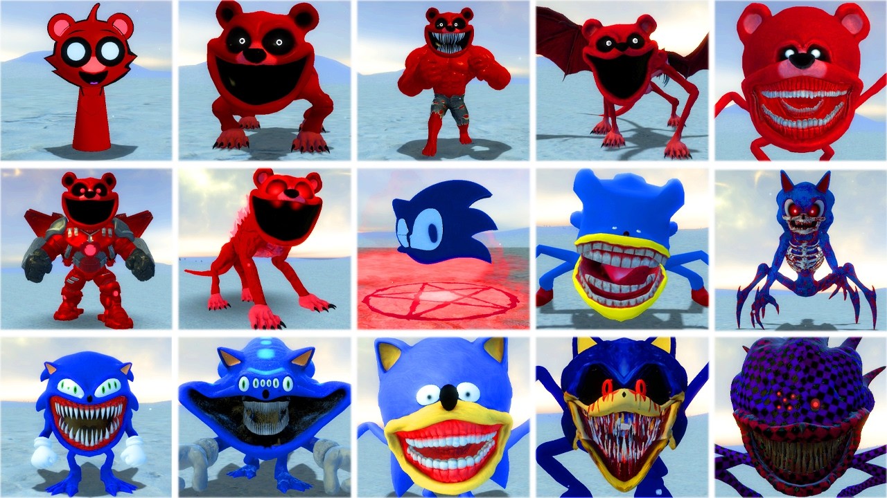 ALL SHIN SANIC TOPES VS ALL SPRUNKI BOBBY BEAR POPPY PLAYTIME CHAPTER 5 IN GARRY'S MOD!