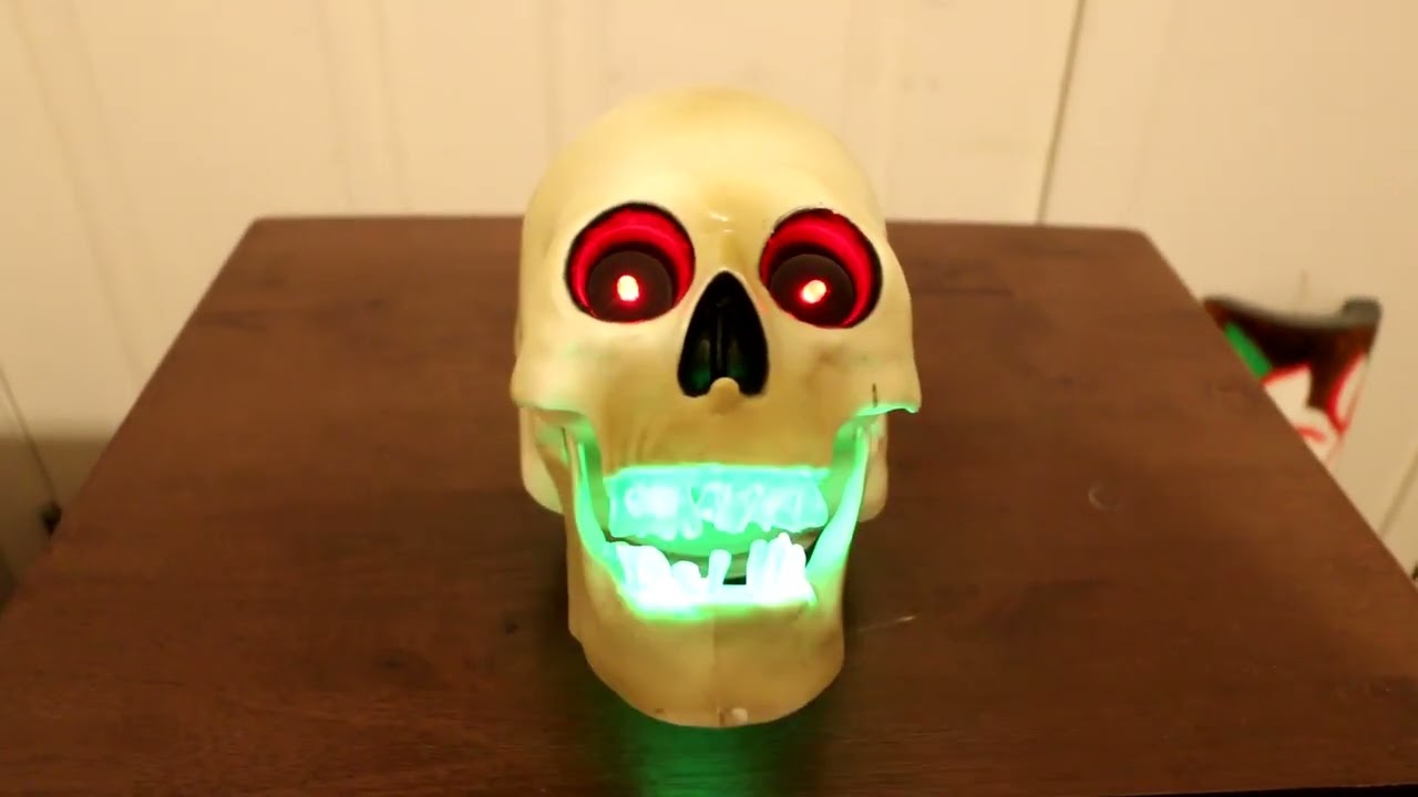 Gemmy Animated Strobing Skull Halloween Decoration