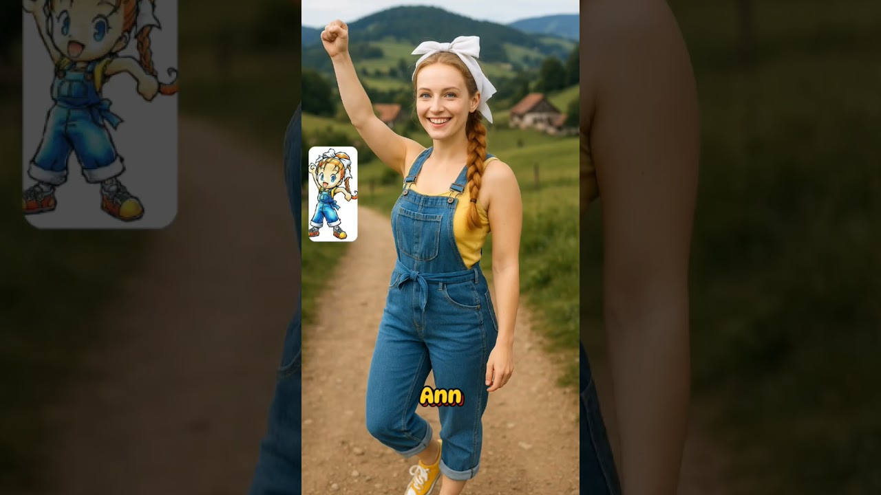 Harvest Moon in real life part 2 #harvestmoon #harvestmoonbacktonature #retrogames #ai #retrogaming