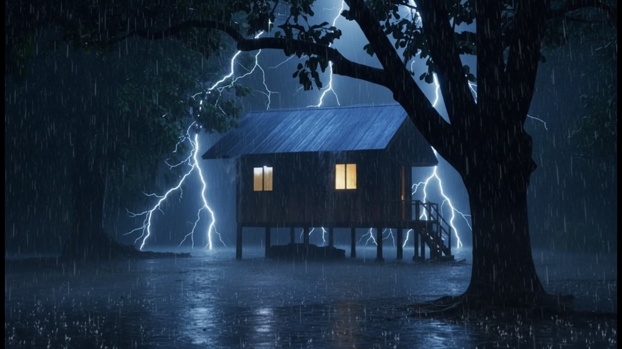Gentle Night Rain 😴 | Forest Cabin Ambience for Better Sleep (No Music)