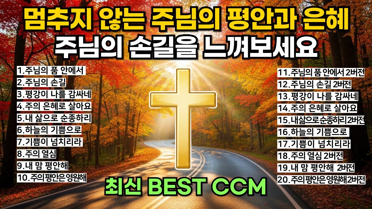 🎵🔥평안과 은혜로운 CCM 찬양모음 2025년 최신 BEST CCM 🎧 주님의 손길 ccm playlist [찬양] [플레이리스트] [연속듣기] [중간 광고없음]
