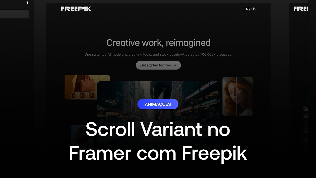 Aprenda Scroll Variant no Framer com o site do Freepik