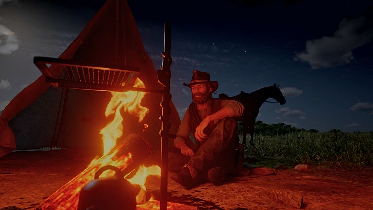 Arthur’s Quiet Camp | Scarlett Meadows - Dewberry Creek (RDR2 ASMR) | 4K