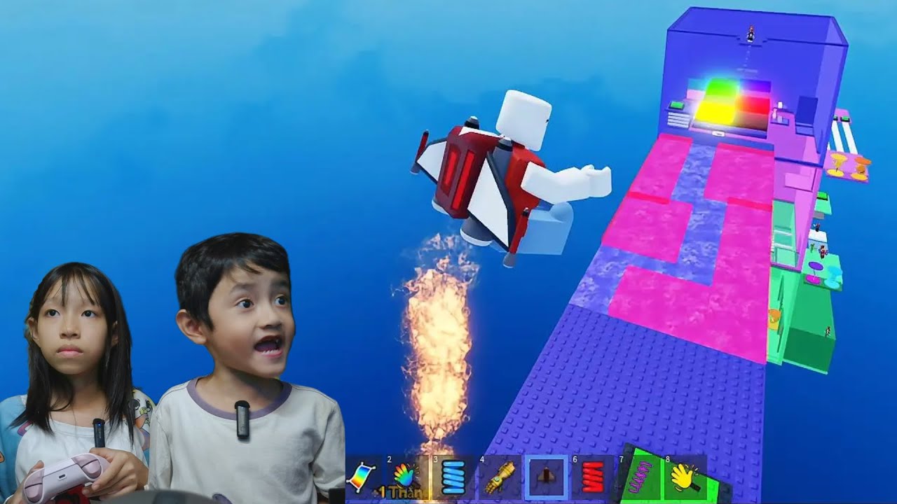 Bạn Bo v&agrave; Chị Tr&uacute;c Đ&agrave;o ph&aacute; đảo th&aacute;p d&agrave;nh cho người mới tập chơi #roblox #bogame #trucdao