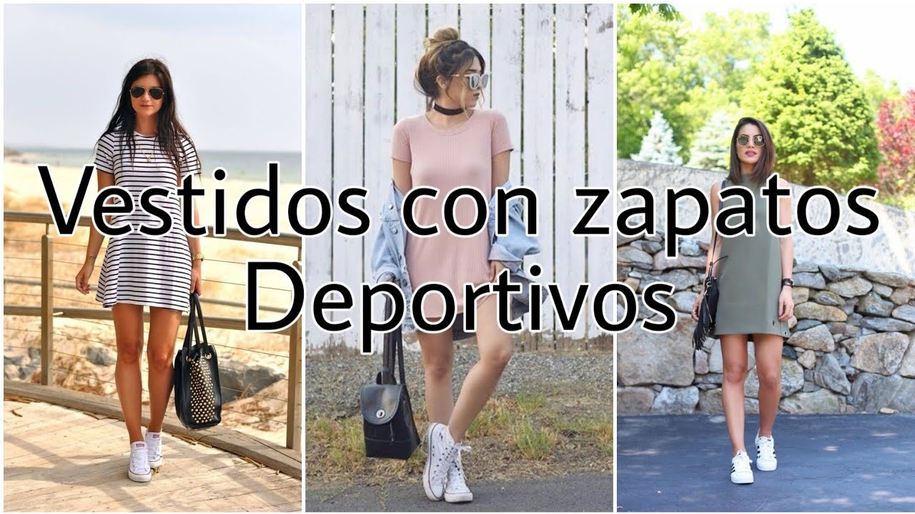 VESTIDOS CON ZAPATILLAS DEPORTIVA/moda de Vestidos 2020.