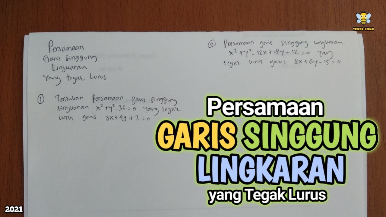 PERSAMAAN GARIS SINGGUNG LINGKARAN YANG TEGAK LURUS
