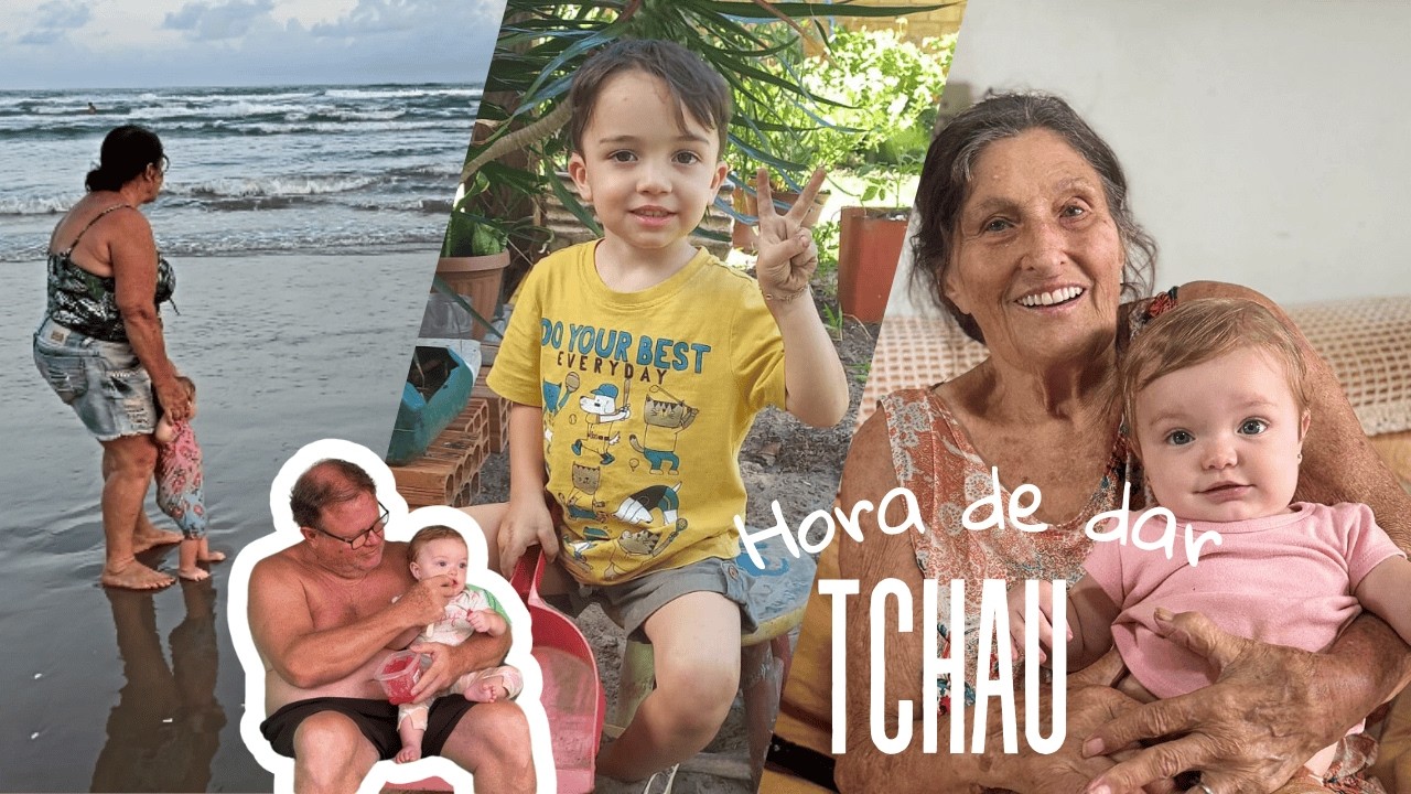Despedida no litoral, praia, mar, família, bisavó