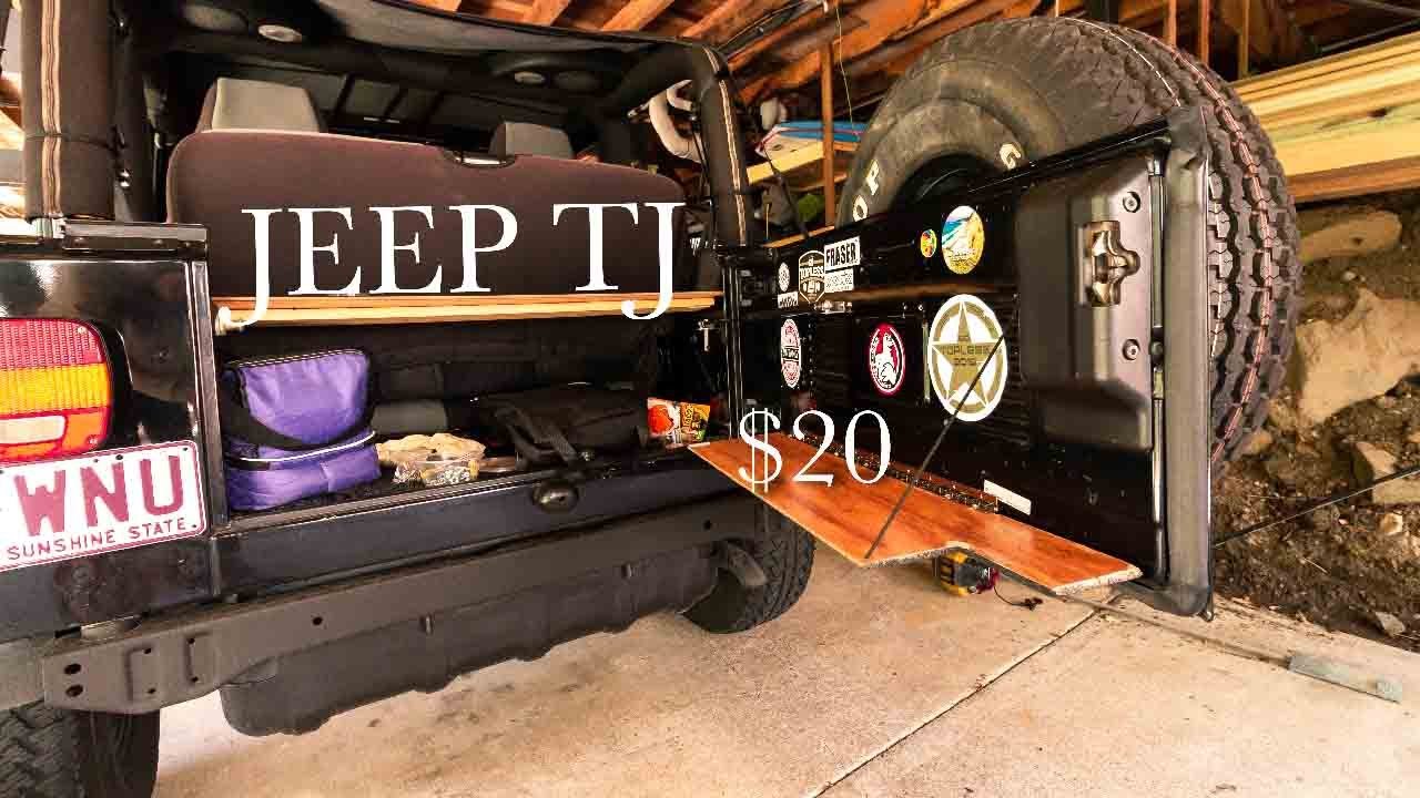 JEEP TJ TAILGATE TABLE DIY UNDER $20