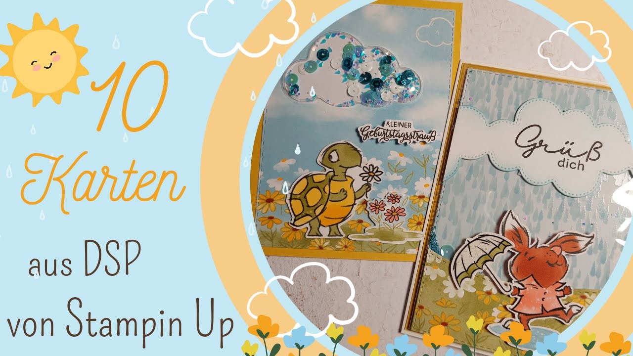 10 Karten basteln 💜 Designerpapier von Stampin Up | Alle Wetter