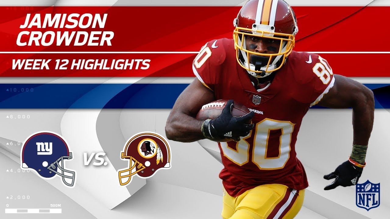Jamison Crowder's Huge Game w/ 7 Catches, 141 Yds & 1 TD | Giants vs. Redskins | Wk 12 Player HLs