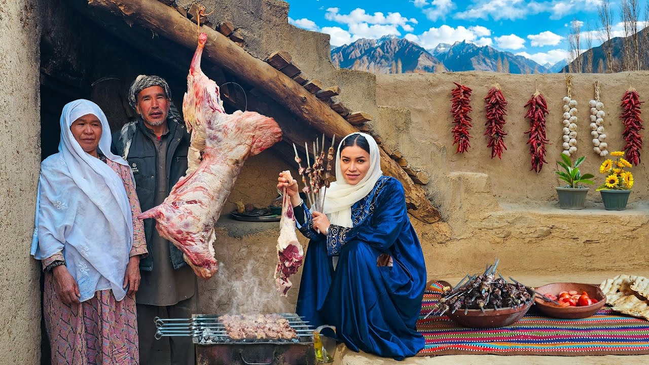 Afghan Lamb Tikka Kabab Recipe | Cooking in the Remote Mountains of Bamyan