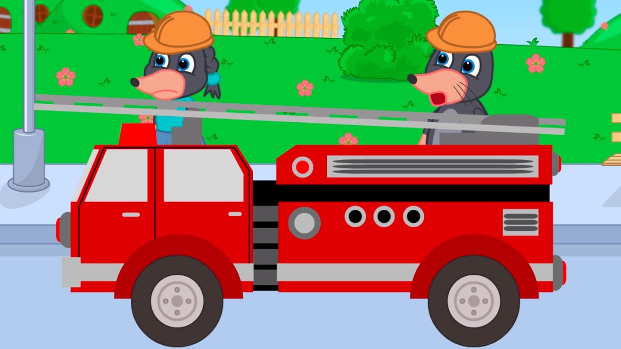 Benny Mole and Friends - Fire Engine Cartoon for Kids