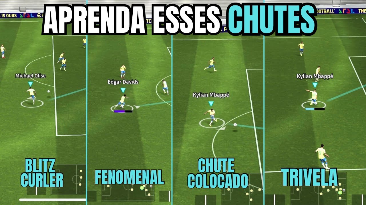 APRENDA OS MELHORES CHUTES DO EFOOTBALL 2025 MOBILE | TUTORIAL