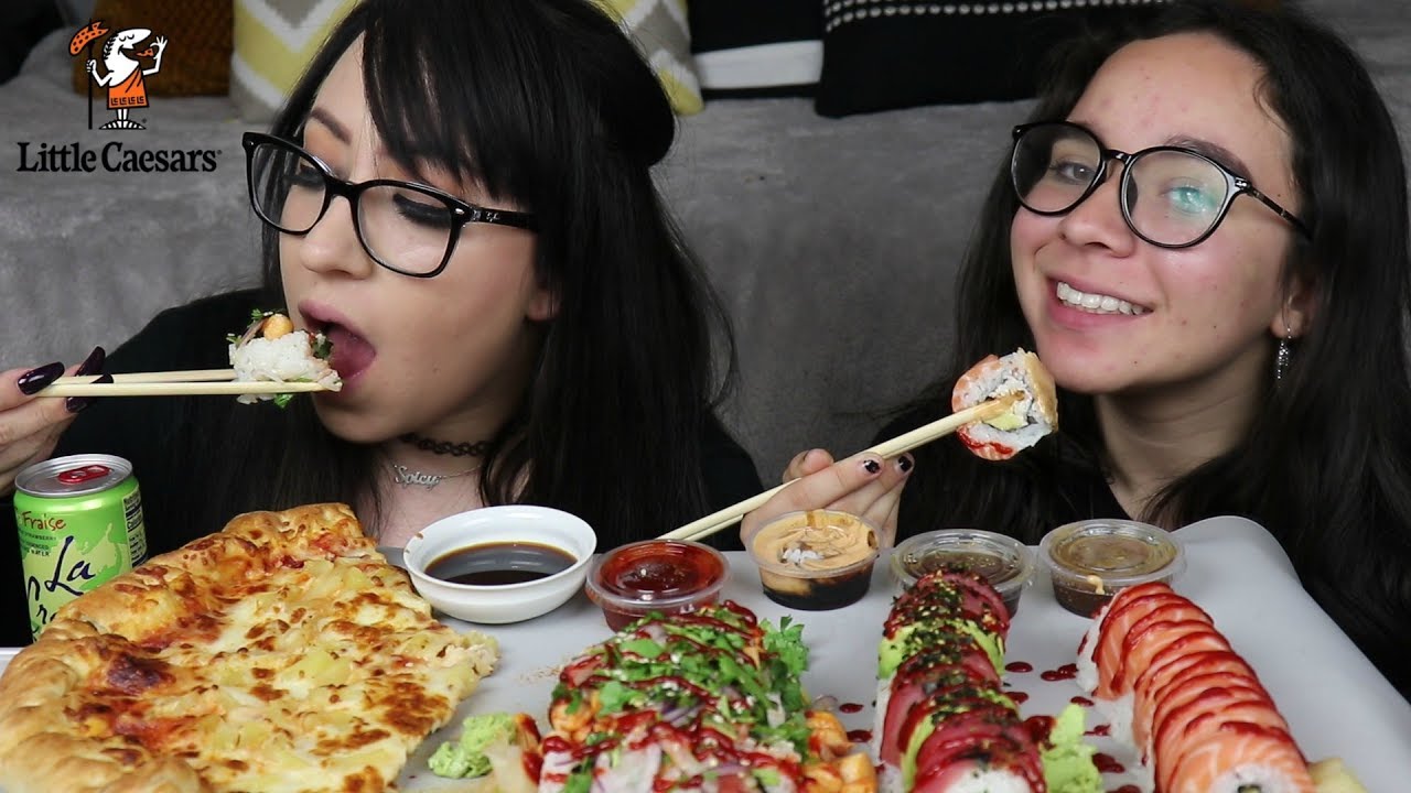 SUSHI AND PIZZA MUKBANG | EATING SHOW