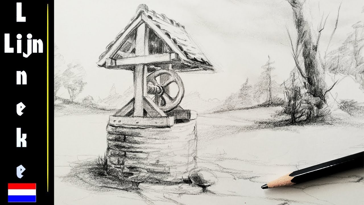 WATERPUT voor beginners potlood tekening